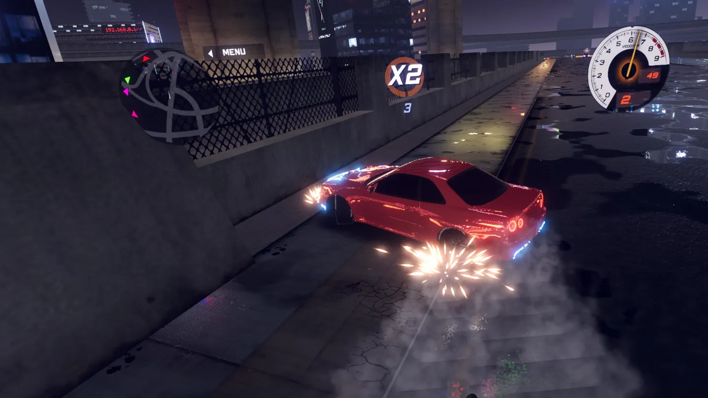 Meta Quest 游戏《开放世界竞速:赛博朋克之城》Open World Racing: Cyberpunk City