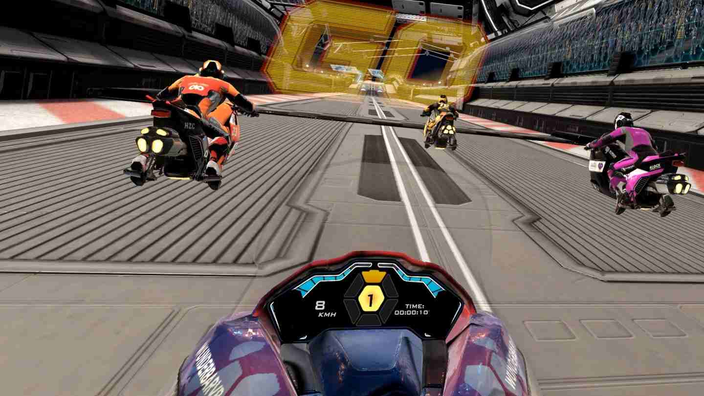 Meta Quest 游戏《悬浮摩托车竞赛》VRacer Hoverbike
